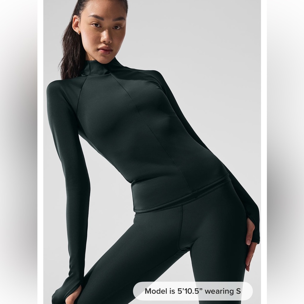 Airlift winter warm 1/4 zip long sleeve in Charcoal green